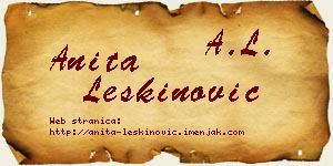 Anita Leškinović vizit kartica